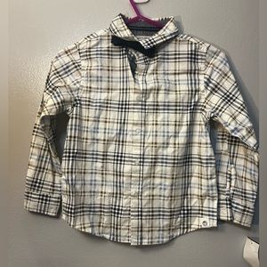 Boy Free planet long sleeve shirt w/ bow tie Large NWT Button Down